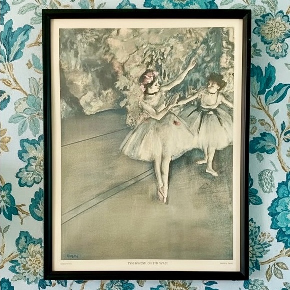 Vintage Edgar Degas Litho “Two Dancers on Stage” Ballet Collectible Art